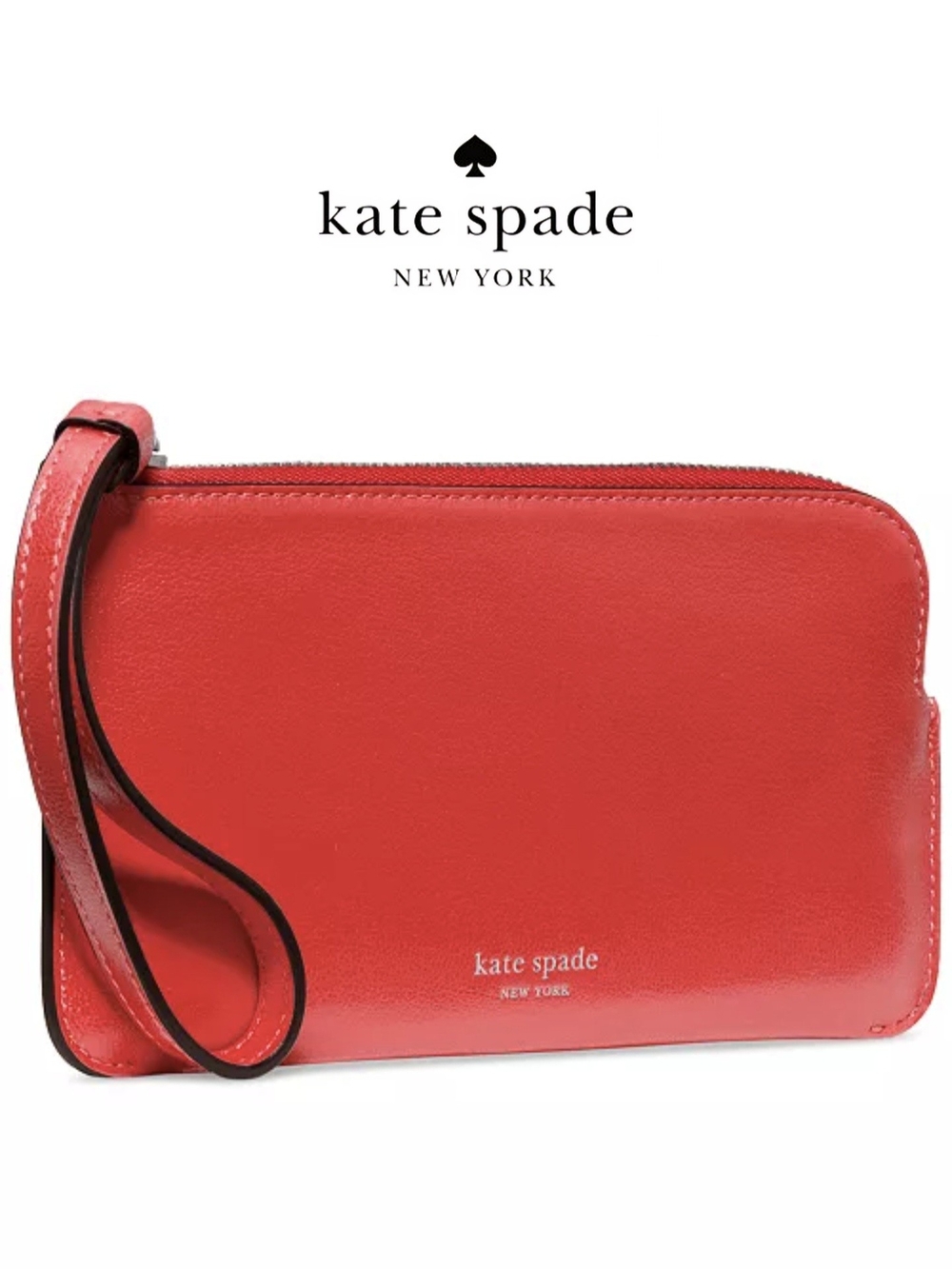 NWT kate spade Zippy Wristlet Heirloom Tomato Red Leather Card Holder